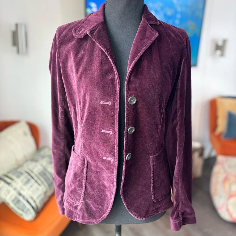 J. Crew Blazer Purple Plum Velvet XS